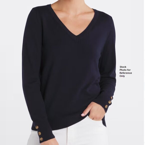 FORTUNE + IVY Malabo Button Sleeve Detail Sweater - Picture 1 of 3